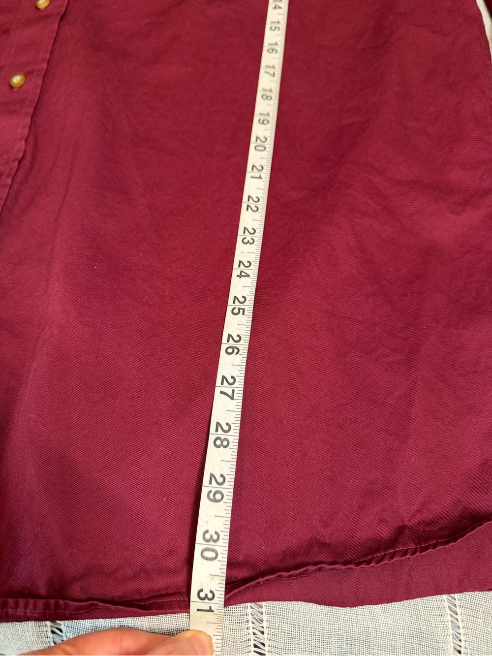 Ariat Mens XXL Burgundy Button Down Shirt Long Sleeve 100% Cotton Western - Picture 14 of 15